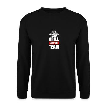 Grill Support Team Grillen - Unisex Pullover - Schwarz - Vorne - Alina (178cm) & Michal (187cm)