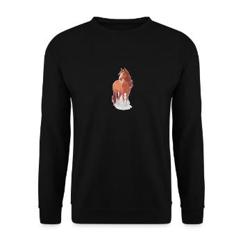Cheval avec des flocons de neige - Sweat-shirt Unisexe - noir - Devant - Alina (178cm) & Michal (187cm)