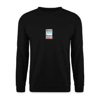 Motorradfahrer Spruch "2 Räder bewegen die Seele" - Unisex Pullover - Schwarz - Vorne - Alina (178cm) & Michal (187cm)