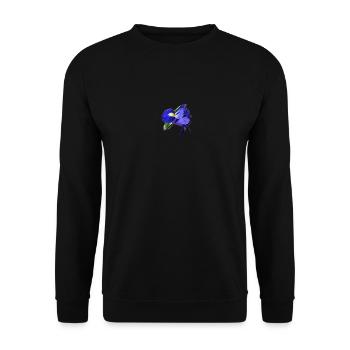 blaue Blume sehr schöne Blumen - Unisex Pullover - Schwarz - Vorne - Alina (178cm) & Michal (187cm)
