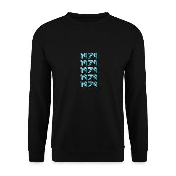 Jahreszahl 1979 - Unisex Pullover - Schwarz - Vorne - Alina (178cm) & Michal (187cm)