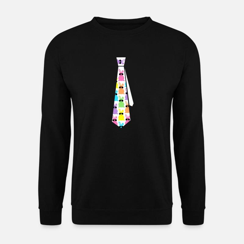 Pastel Rabbits Sunglasses Tie Pattern - Unisex Sweatshirt - black