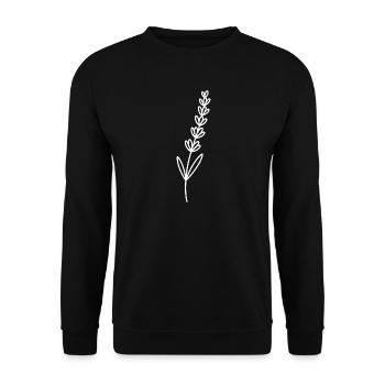 Lavender Lines: Minimalist Flowers - Unisex Sweatshirt - black - Front - Alina (178cm) & Michal (187cm)