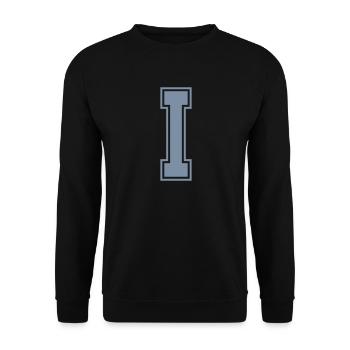 Buchstabe I - Unisex Pullover - Schwarz - Vorne - Alina (178cm) & Michal (187cm)