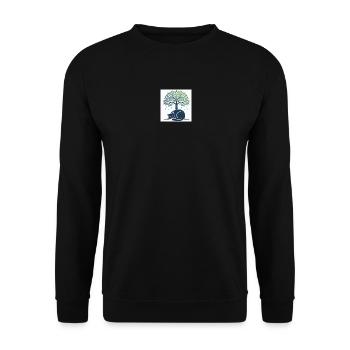 Sleeper cat under tree swirl - Unisex Sweatshirt - black - Front - Alina (178cm) & Michal (187cm)
