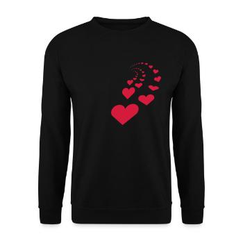 Herzen für Partner und Singles - Unisex Pullover - Schwarz - Vorne - Alina (178cm) & Michal (187cm)