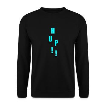 HUP!! - Unisex Pullover - Schwarz - Vorne - Alina (178cm) & Michal (187cm)