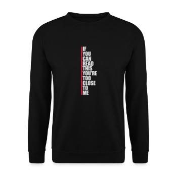 trop près de moi - Sweat-shirt Unisexe - noir - Devant - Alina (178cm) & Michal (187cm)