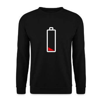 Batterie vide - parents mère père - énergie tout - Sweat-shirt Unisexe - noir - Devant - Alina (178cm) & Michal (187cm)