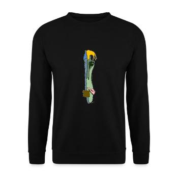 Larry01 - streetwear, casual style, funsport - Unisex Pullover - Schwarz - Vorne - Alina (178cm) & Michal (187cm)