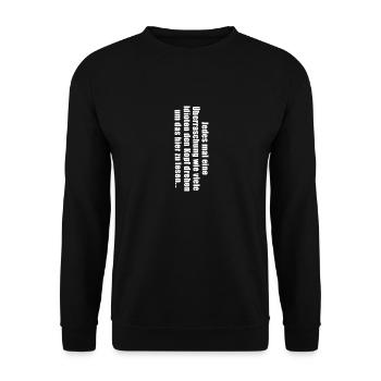 Jedes mal eine Überraschung - Unisex Pullover - Schwarz - Vorne - Alina (178cm) & Michal (187cm)