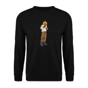 Jack O'Lantern Halloween Kaffee - Unisex Pullover - Schwarz - Vorne - Alina (178cm) & Michal (187cm)