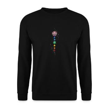 Align your heart with the source. - Unisex Sweatshirt - black - Front - Alina (178cm) & Michal (187cm)