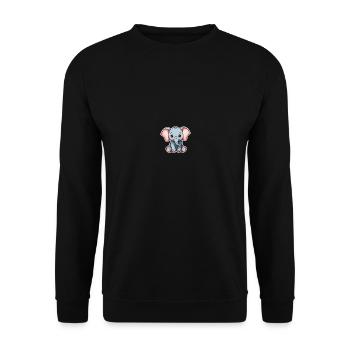 Petit éléphant - Sweat-shirt Unisexe - noir - Devant - Alina (178cm) & Michal (187cm)