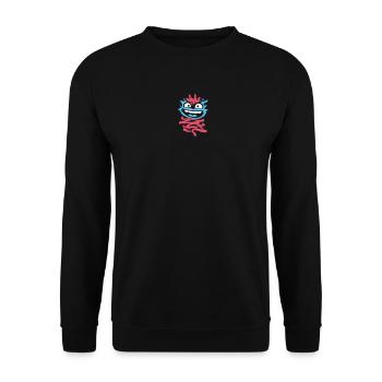 Kleine Monster: Punk-Affe mit Zwinkern - Unisex Pullover - Schwarz - Vorne - Alina (178cm) & Michal (187cm)