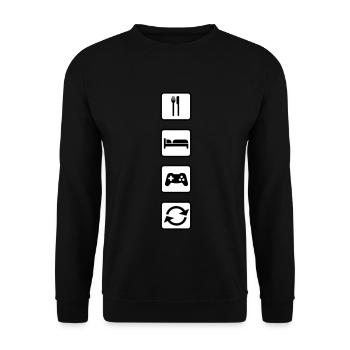 Eat Sleep Game Repeat - Sweat-shirt Unisexe - noir - Devant - Alina (178cm) & Michal (187cm)