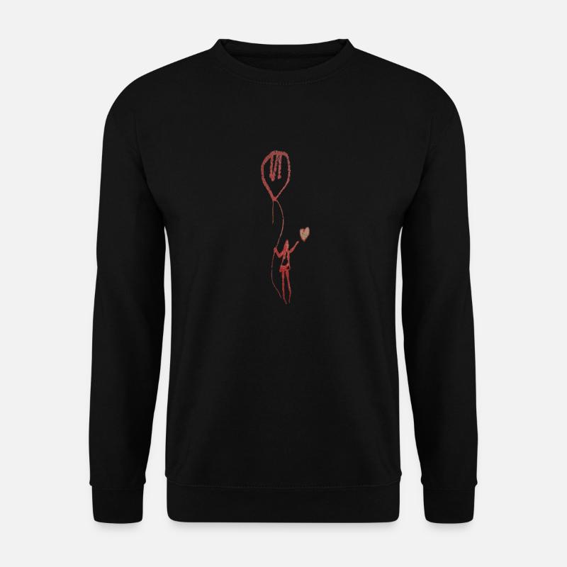 Ein Mädchen mit Herz und Luftballon - Unisex Pullover - Schwarz