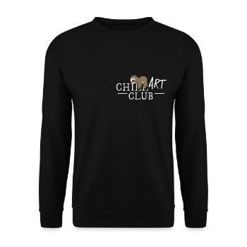 Chill Art Club! Nichts Tun Chillendes Faultier - Unisex Pullover - Schwarz - Vorne - Alina (178cm) & Michal (187cm)