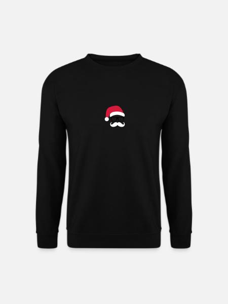 Funny Santa Claus with nerd glasses and mustache - Unisex sweater - sort