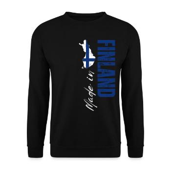 Made in Finland, Finnish pride - Unisex Sweatshirt - black - Front - Alina (178cm) & Michal (187cm)