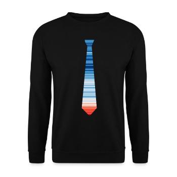 Warming Stripes | Quaschning Scientists for Future - Unisex Sweatshirt - black - Front - Alina (178cm) & Michal (187cm)