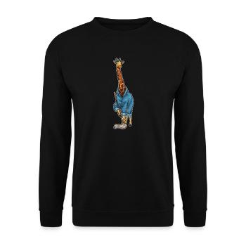 Giraffe Cleaner Mop - Unisex Sweatshirt - black - Front - Alina (178cm) & Michal (187cm)
