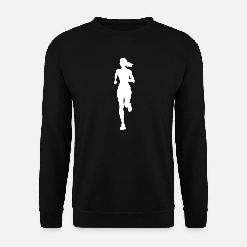 Marathon Runner Woman Running Silhouette - Unisex Sweatshirt - black