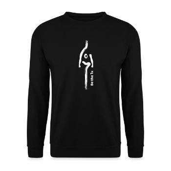 Be the 1x in white - Unisex Sweatshirt - black - Front - Alina (178cm) & Michal (187cm)