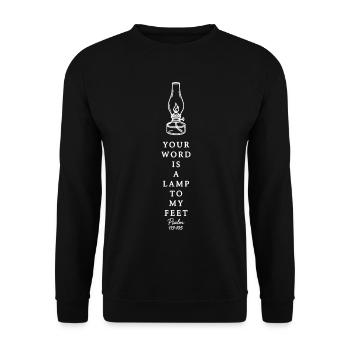 Dein Wort ist eine Lampe - Unisex Pullover - Schwarz - Vorne - Alina (178cm) & Michal (187cm)