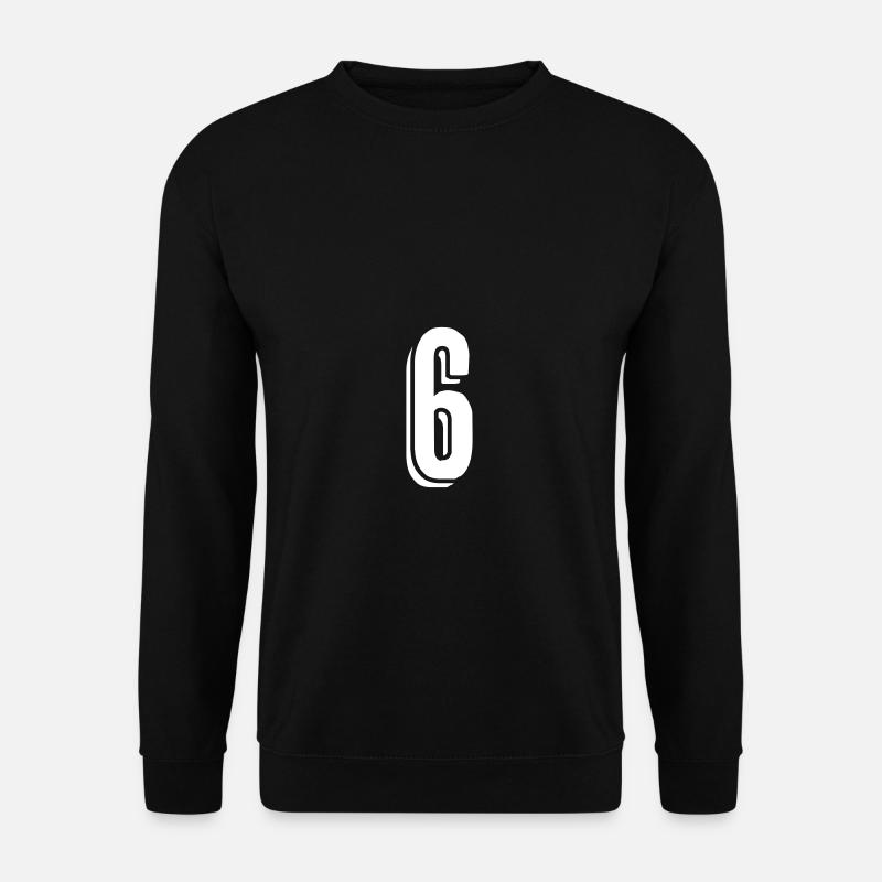 Trikotnummer 6 - Zahl - Sechs - Unisex Pullover - Schwarz