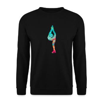Eiskunstlauf PopArt - Unisex Pullover - Schwarz - Vorne - Alina (178cm) & Michal (187cm)
