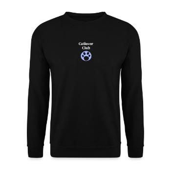 Cat Lover Club, Tier tatzen, closing - Unisex Pullover - Schwarz - Vorne - Alina (178cm) & Michal (187cm)