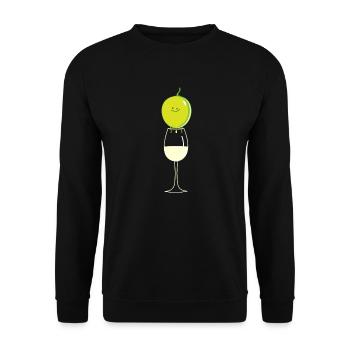 Une drôle de grappe de raisin fait du vin - Sweat-shirt Unisexe - noir - Devant - Alina (178cm) & Michal (187cm)