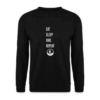 Eat Sleep Hike Repeat - Hiker's Routine - Unisex Pullover - Schwarz - Vorne - Alina (178cm) & Michal (187cm)