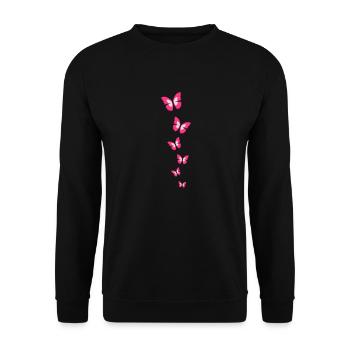 schmetterlinge - Unisex Pullover - Schwarz - Vorne - Alina (178cm) & Michal (187cm)
