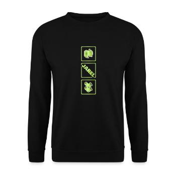 Geburt Jarel - Unisex Pullover - Schwarz - Vorne - Alina (178cm) & Michal (187cm)
