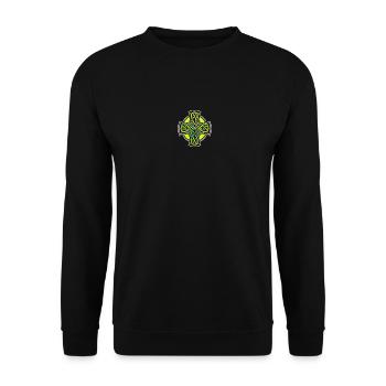 Keltisches Kreuz - Unisex Pullover - Schwarz - Vorne - Alina (178cm) & Michal (187cm)