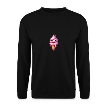 Smiling Ice Cream Creation - Unisex Sweatshirt - black - Front - Alina (178cm) & Michal (187cm)