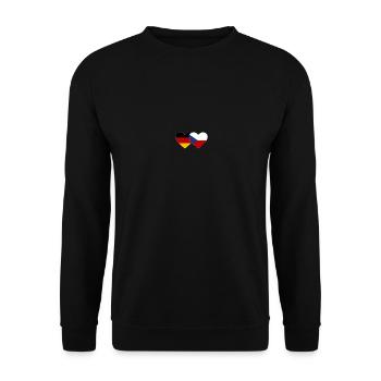 Deutschland Tschechien Flagge Herz Flagge - Unisex Pullover - Schwarz - Vorne - Alina (178cm) & Michal (187cm)