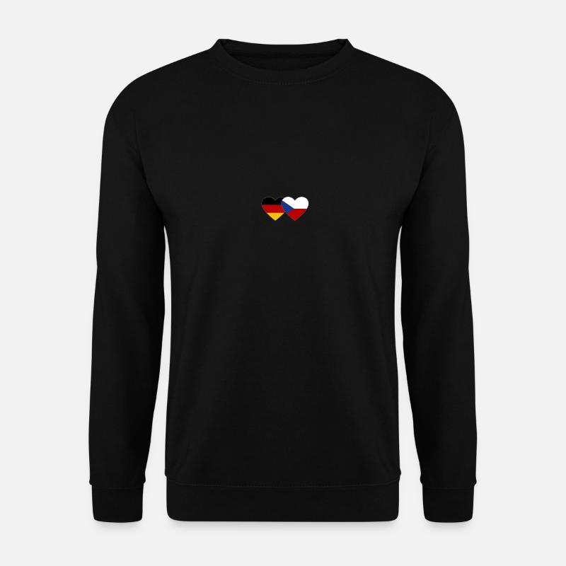 Deutschland Tschechien Flagge Herz Flagge - Unisex Pullover - Schwarz