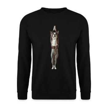 Boston Terrier - Unisex Pullover - Schwarz - Vorne - Alina (178cm) & Michal (187cm)