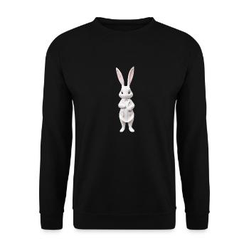Cute bunny white 5 - Unisex Sweatshirt - black - Front - Alina (178cm) & Michal (187cm)