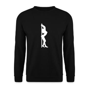 Pole Dance Silhouette Dancer Bar Dancing Woman - Unisex Sweatshirt - black - Front - Alina (178cm) & Michal (187cm)