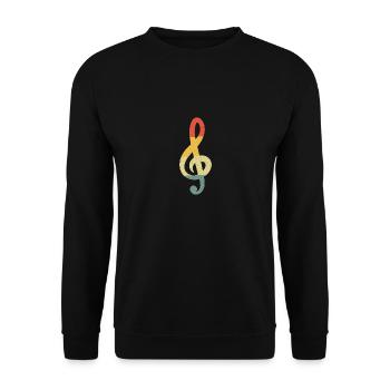Violin clef Vintage Retro - Unisex Sweatshirt - black - Front - Alina (178cm) & Michal (187cm)