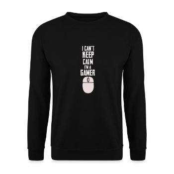 I Can't Keep Calm I'm A Gamer Funny T-Shirt - Unisex Sweatshirt - black - Front - Alina (178cm) & Michal (187cm)