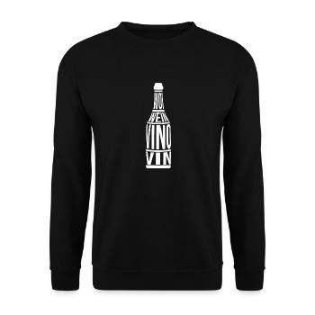 Weinflasche Woi Pfalz Wein Vino Schorle Pfälzer - Unisex Pullover - Schwarz - Vorne - Alina (178cm) & Michal (187cm)