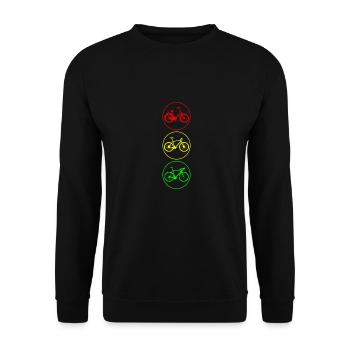 Bicycle traffic lights - Unisex Sweatshirt - black - Front - Alina (178cm) & Michal (187cm)