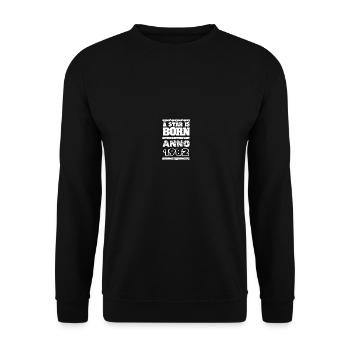 Jahrgang 1982 - Unisex Pullover - Schwarz - Vorne - Alina (178cm) & Michal (187cm)