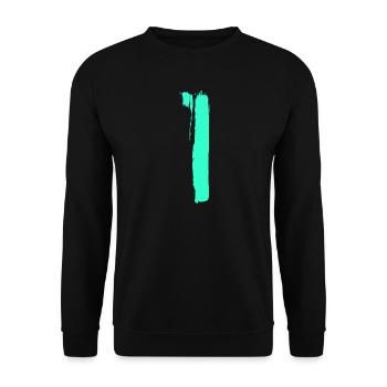 Streifen Tinte - Pinselstrich  - Unisex Pullover - Schwarz - Vorne - Alina (178cm) & Michal (187cm)