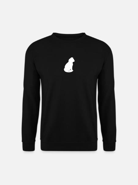 sitzende katzen Silhouette minimalistisch - Unisex Pullover - Schwarz